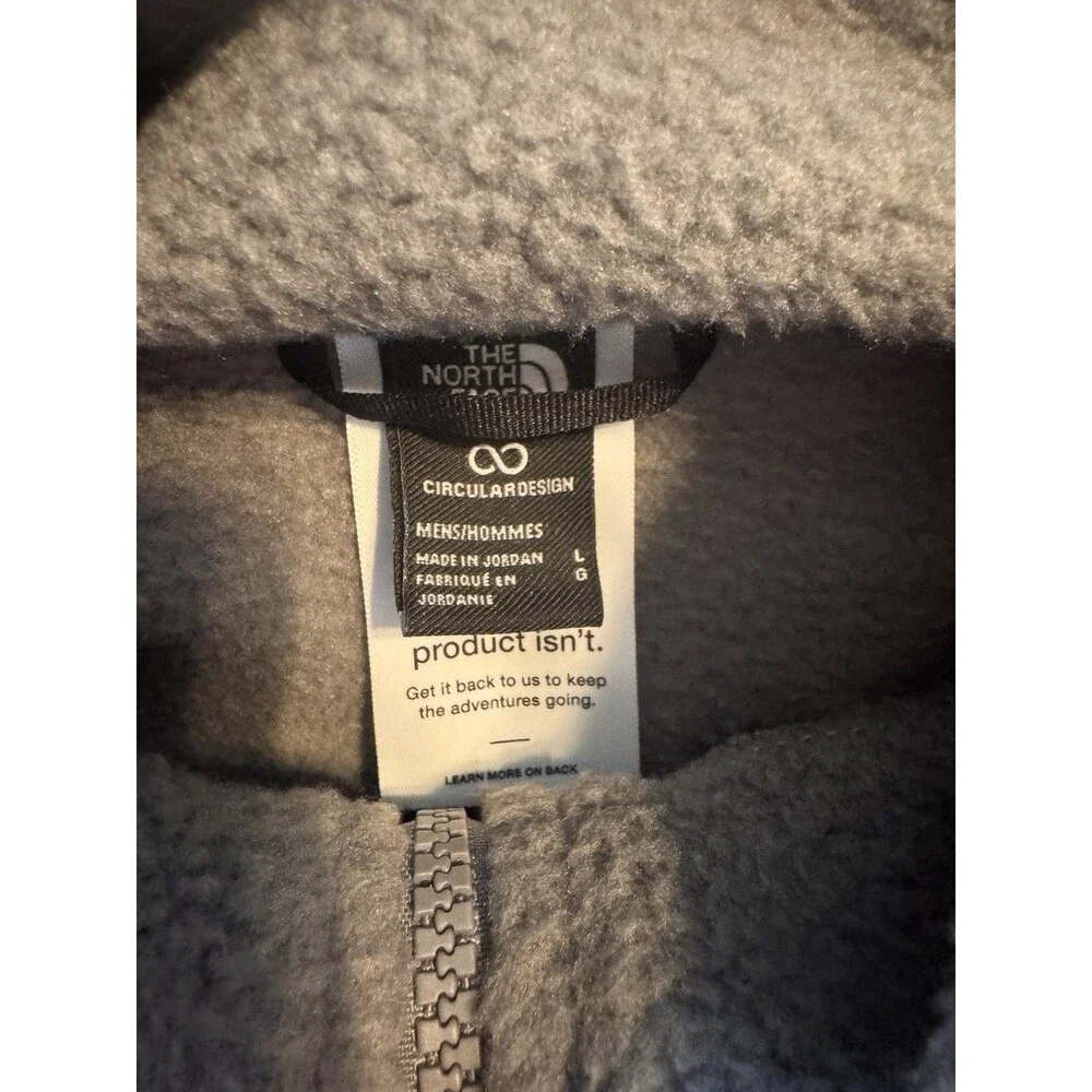 The North Face Men's Polyester, Large, Fleece, Zip Up Vest, Gray